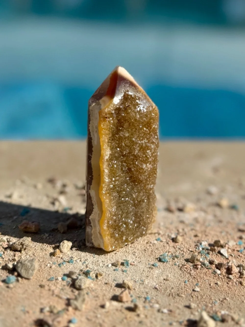 Brazilian Chalcedony Agate Druzy Tower Crystal this authentic